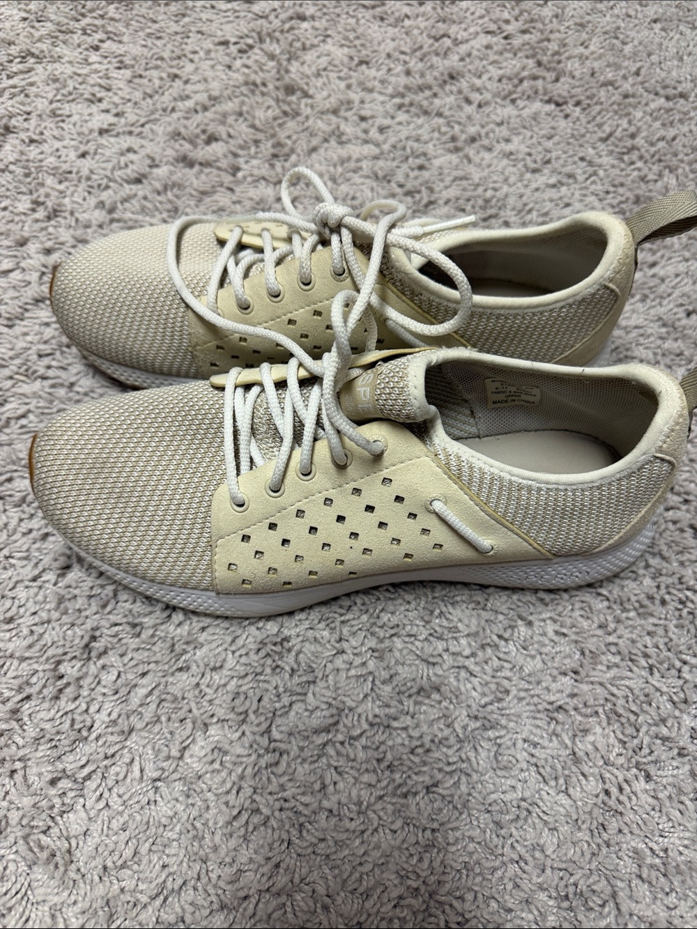 Sperry Women's Cream Knit Lace-Up Sneakers